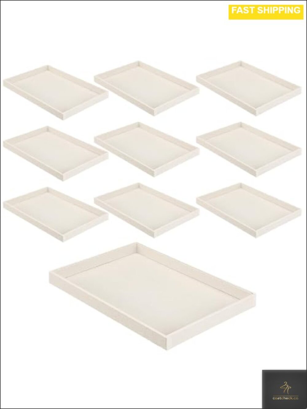 Velvet Stackable Jewelry Trays 10 Pc Set Display Organizer Case